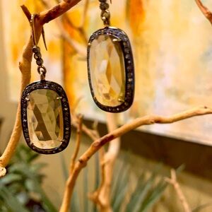 White sapphire drop earrings